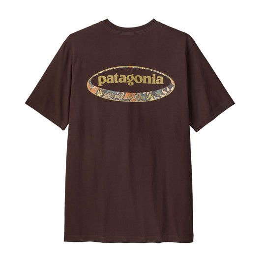 Patagonia Mens '95 Oval Logo T-shirt  Den Brown Heliotrop